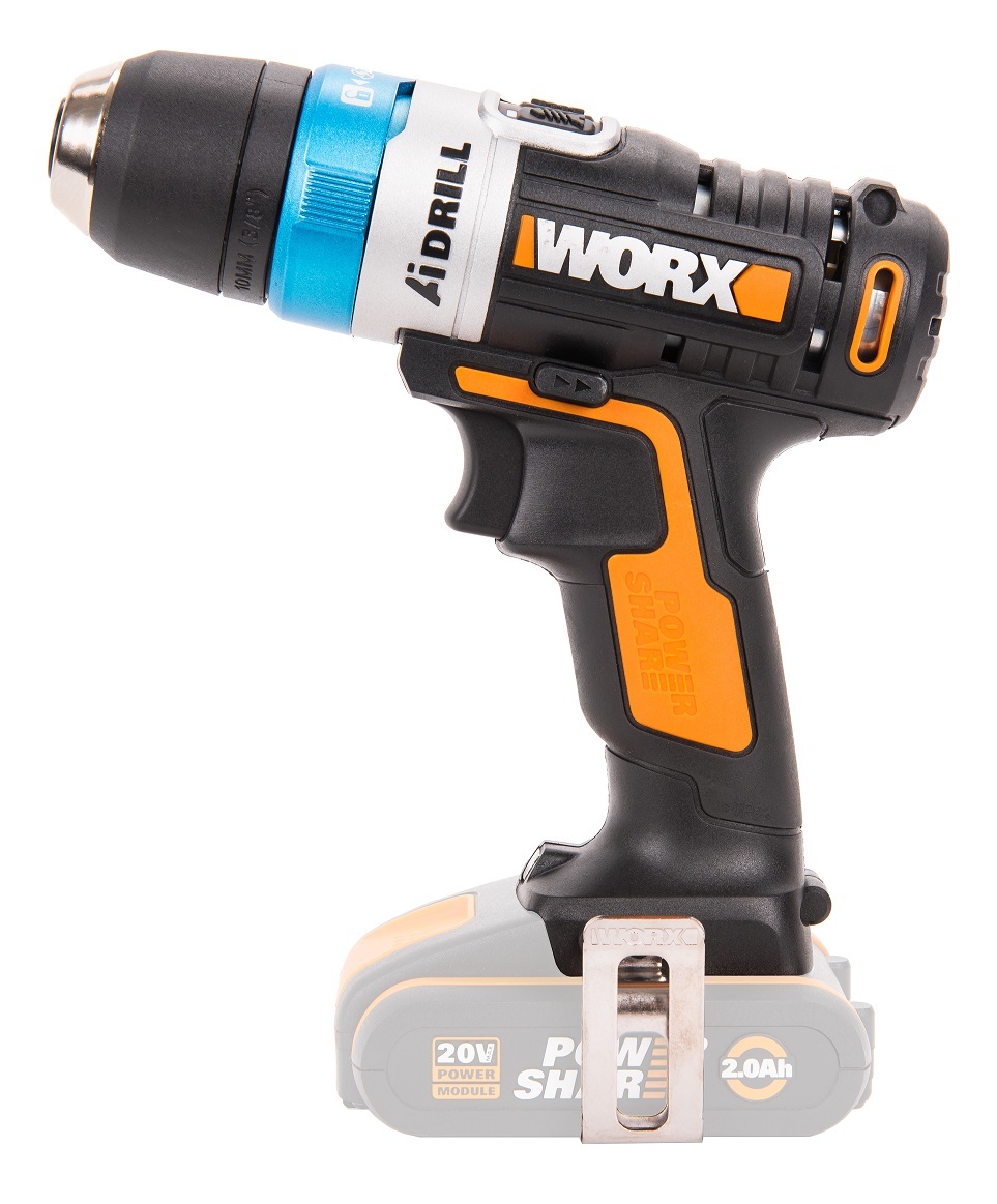 Дрель-шуруповерт аккумуляторная WORX AiDrill WX178.9, 20В, без АКБ и ЗУ