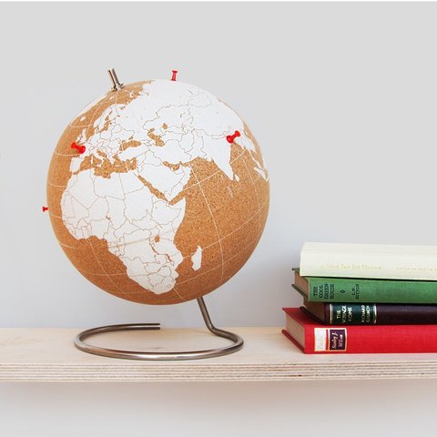 Глобус Cork Globe, белый, Ø14 см