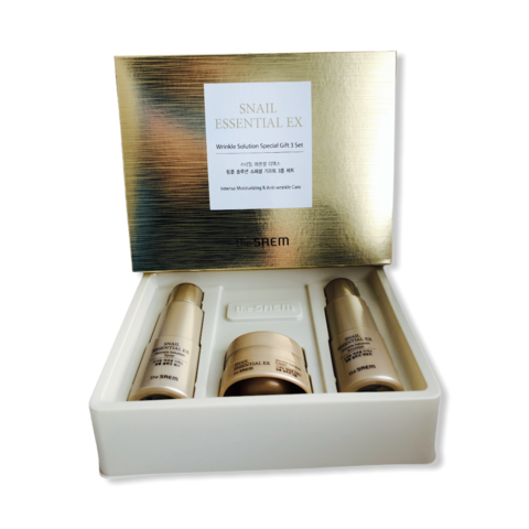 the SAEM Snail Essential EX Wrinkle Solution Special Gift 3 Set 31ml/31ml/10ml