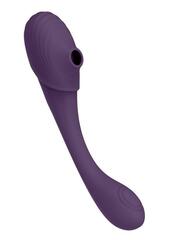 Фиолетовый двусторонний гибкий импульсно-волновой вибромассажер Mirai - 23,4 см. - 