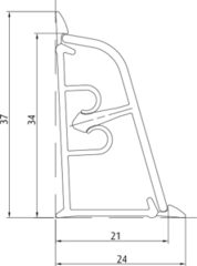 Плинтус для столешниц Белый глянец  3.0 LB-37-478 KORNER