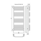 Полотенцесушитель электрический Terminus Виктория П22 500x1196, ТЭН HT-1 300W, левый/правый