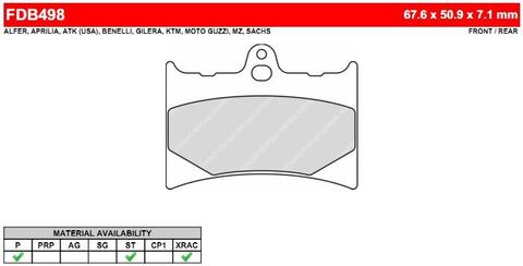 FDB498ST Тормозные колодки дисковые MOTO, блистер 2 шт