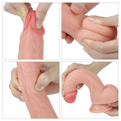 Фаллоимитатор на присоске Lovetoy Platinum Silicone Cock телесный, 20,5х3,9 см