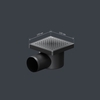 Am.Pm W02BD-P11-010-01BM PrimeFlow Трап для душа точечный мокрый затвор Cut Gradient 10см цвет черн мат