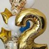Воздушный шар (40''/102 см) Цифра, 2, Золото, 1 шт.