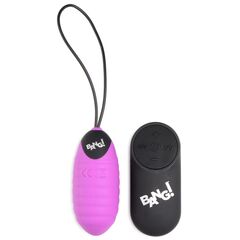 Лиловое ребристое виброяйцо с пультом ДУ 28X Ribbed Silicone Egg - 