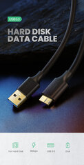 Кабель UGREEN US130 (10843) USB 3.0 A Male to Micro USB 3.0 Male Cable 2м черный