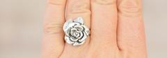 Роза-листок (кольцо из серебра)