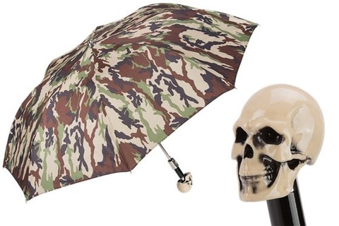 Зонт складной Pasotti Camouflage Skull Handle Folding Umbrella, Италия.