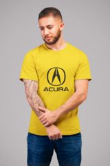 Мужская футболка с принтом Акура (Acura) желтая 002