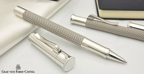 Ручка-роллер Graf von Faber-Castell Guilloche Cisele Light Grey