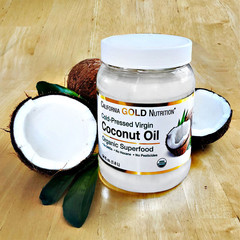 California Gold Nutrition, Органическое кокосовое масло первого холодного отжима, 1,6 л (54 жидк. унции)