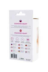 Розовая анальная втулка Diamond Heart с прозрачным кристаллом - 7 см. - 