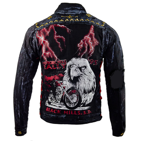 The Saints Sinphony | Куртка джинсовая мужская LIGHTNING EAGLE JACKET BLACK TSJ074 спина
