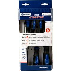 Набор отверток КОБАЛЬТ Ultra Grip CR-V (6 шт.) коробка (Арт. 646-652)
