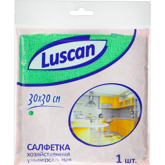 Салфетка хозяйственная Luscan из микрофибры универ 200г/м2 30х30см зеленая