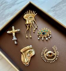22822- Стильная брошь EYE (Глаз) в стиле Schiaparelli