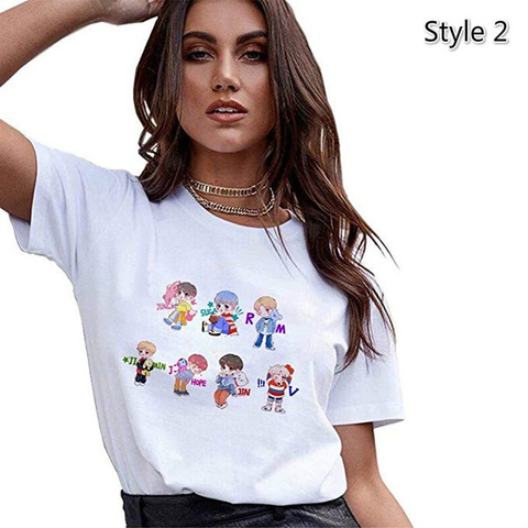 Köynək \ tshirt BTS Cute Koop White - BTS köynək 2