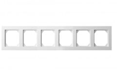 Рамка Шестиместная Белая (Универсальный Монтаж) LIREGUS EPSILON