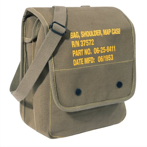 ROTHCO Canvas MAP CASE Shoulder Bag With Military Stencil