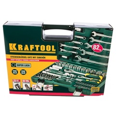 KRAFTOOL X-Drive 82, 82 предм., (1/2?+1/4?), универсальный набор инструмента (27887-H82)