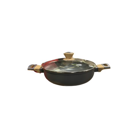 Сковордка с высокими бортиками Две деревянной ручки (1028-24)