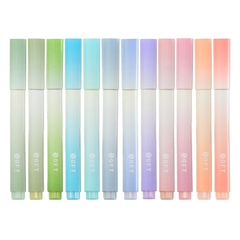 Маркер текстовыделитель Basir, серия "PASTEL", наконечник скошенный 5 мм, 12 цветов