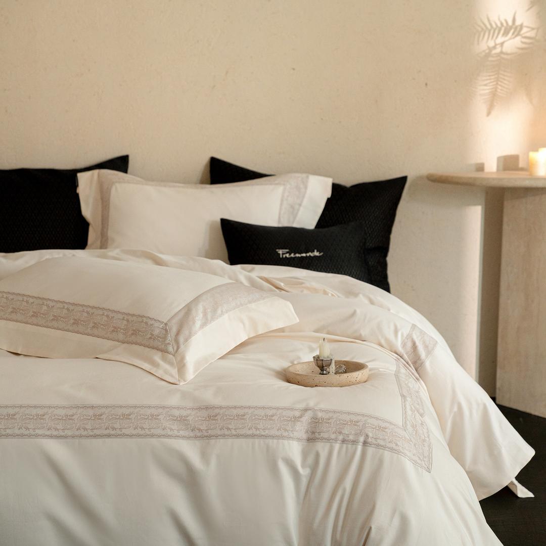 FREEMONDE комплект двуспальный Египетский хлопок Белый рамка