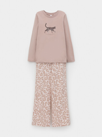 пижама  для девочки  К 1623/кофейный,нежный леопрад