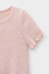 сорочка  для девочки  К 1180/24/зоопарк на дымчатой розе