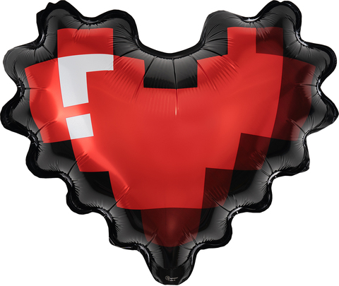 Шар гелиевый Пиксельное сердце красный