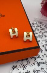 Серьги пусеты HERMES качество yellow VGOLD