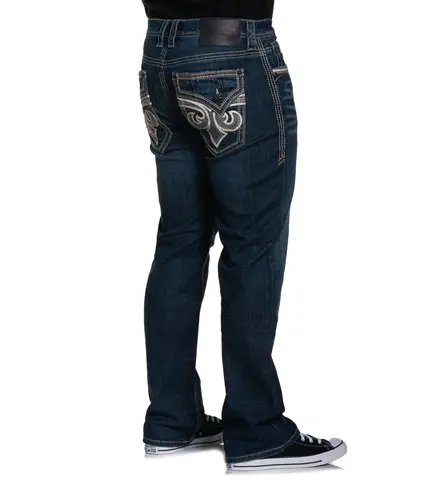 Affliction | Джинсы мужские Blake Alder Jeans Long 110RS313L сзади справа