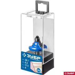 ЗУБР 38.1 x 17.5 мм, радиус 6.3 мм, фреза кромочная калевочная №3, Профессионал (28704-38.1)