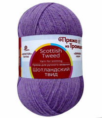 Пряжа "Шотландский твид", 100% шерсть, 100 гр - 360 м, фиалковый меланж