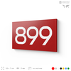 Номер на дверь 899, табличка на дверь для офиса, квартиры, кабинета, аудитории, склада, красная 120х70 мм, Айдентика Технолоджи