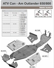 Защита порогов для BRP Outlander G1 2007-12 STORM 1349