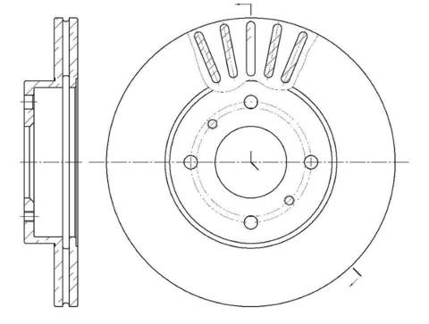 Диск тормозной вентилируемый G-brake  GR-02133