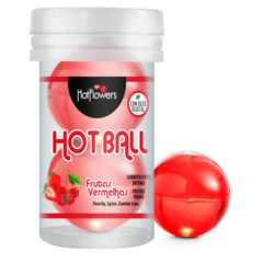 Лубрикант AROMATIC HOT BALL на масляной основе в виде двух шариков (аромат красных ягод)