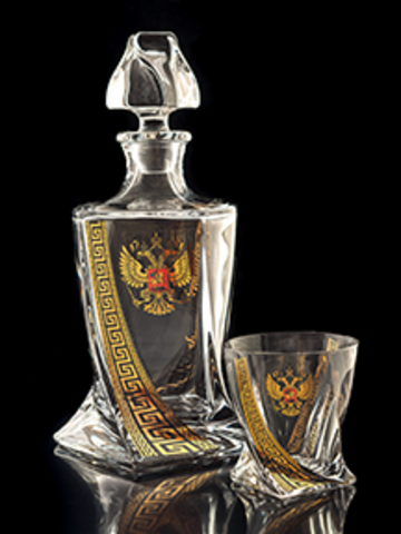 Подарочный набор для виски из хрусталя «Президент»: 1 штоф 850 мл и 6 стаканов 330 мл