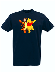Футболка с принтом мультфильма Винни-Пух (Winnie the Pooh) темно-синяя 0016