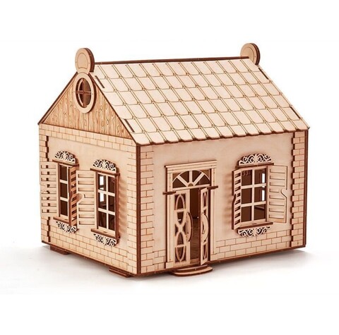 Кукольный деревенский домик с мебелью Wood Trick - Деревянный конструктор, сборная модель, 3D пазл, детский домик для кукол