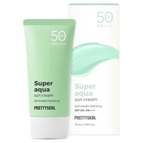 Крем для лица солнцезащитный супер увлажнение + тон Prettyskin Super Aqua Sun Cream SPF 50+, 70 мл
