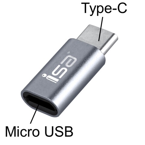 Переходник OTG Micro USB на Type-C ISA TC 004 (Серебро)