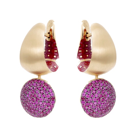 Серьги с Рубинами, Эмаль, E0178-72/6