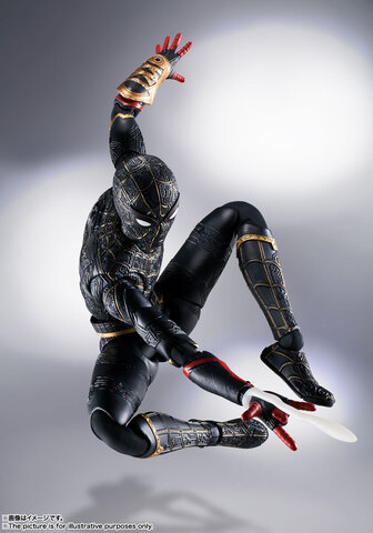 Фигурка S.H.Figuarts Spider-Man No Way Home: Spider-Man (Black & Gold Suit) (Special Set) (Бамп)