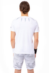 Футболка теннисная Hydrogen Tech Storm Tee Man - white/reflex