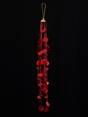 Подвеска из блесток 30см ChristmasDeLuxe красная