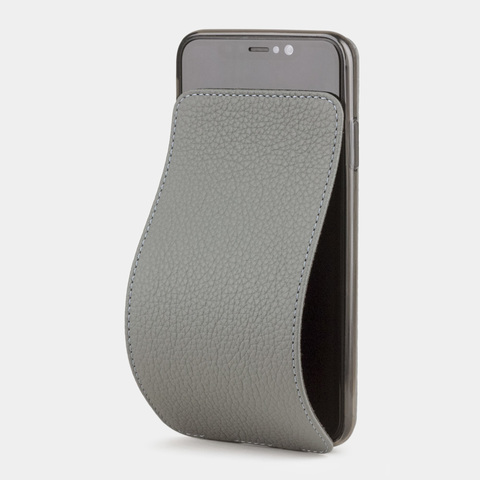 Чехол для iPhone XS Max из натуральной кожи теленка, стального цвета